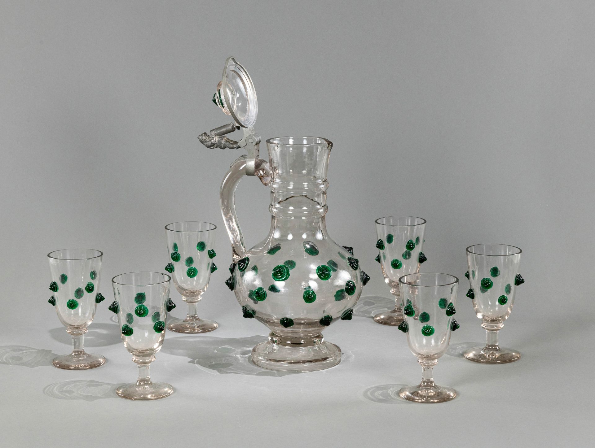 Karaffe und 6 Gläser - Bild 2 aus 6