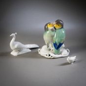 Sittichgruppe, Pfau, Taube, KPM