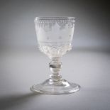 Pokal mit Architektur und Vögeln