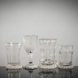 Vier Bade- und Andenkengläser