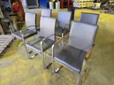 NO RESERVE Beige Faux Leather Dining Chairs x4