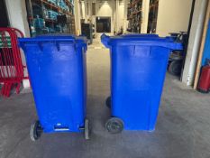 Pair Of Blue Wheelie Bins