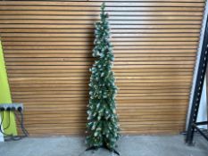 6FT Frosted Pre-Lit Pencil Tree