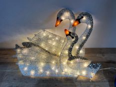 Set Of 3 LED Swans