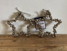 Pack Of 2 Star Hanging Decoration, Gold