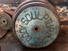 Pair Of 25Kg Metal Weight Plates - No Reserve
