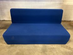 Blue Fabric Two Seater Sofa - No Reserve