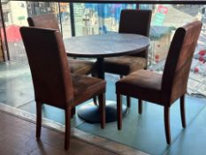 Small Round Modern Rustic Dining Table & 4 Chairs