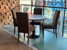 Small Round Modern Rustic Dining Table & 4 Chairs