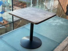 Small Modern Rustic Table With Steel Base