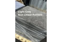Pallet of Approximately 500 Industrial Grade Floor Carpet Tiles,  light grey non linear pattern