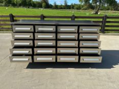 Unused 7ft Stainless Steel Workbench, 20 Drawers  ref: 111125 location: Felixstowe Viewing -
