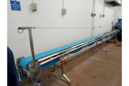 7.2m Food Safe Blue Conveyor Belt Safety line cut off system  Location- Kilmarnock, KA2 Please see