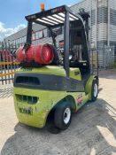 2007 Clark C25L Gas Forklift, 2.5 Tonne Lift, 3.7m Dual Mast With Side Shift, 3500 Hours solid tyres