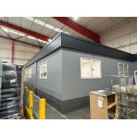 Worksite Office Block 3 x 40ft containers constructed into a temporary office building Walls knocked