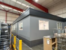 Worksite Office Block 3 x 40ft containers constructed into a temporary office building Walls knocked