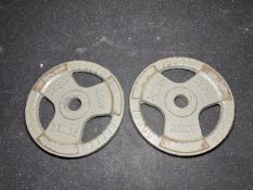 Pair Of 25kg Metal Body Power Weight Plates - No Reserve