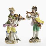 Zwei Musikanten Figuren - Meissen 20. Jh. Entw. J.J. Kändler und F.E. Meyer 1755-60