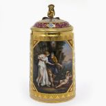 Deckelkrug - Helena Wolfssohn oder Fischer, Dresden (?) Ende 19. Jh.