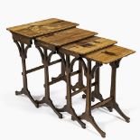 4er Satz Jugendstil Beistelltische "Seascape Boat" - Frankreich um 1900, Emile Gallé