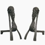 Paar Jugendstil Kaminböcke - Berlin 1904 Curt Stoeving