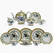 Kaffeeservice "Toucans", 21 teilig - Frankreich / Paris für Limoges 2. Hälfte 20. Jahrhundert Hermès