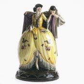 "Harlekin und Colombine" - Friedrich Goldscheider, Wien, Entwurf Josef Lorenzl, um 1929