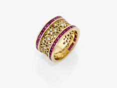 Ring mit Brillanten und Rubinen