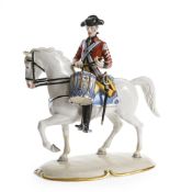 Kurbayerischer Dragoner/Trommler auf Pferd - Nymphenburg 20. Jahrhundert