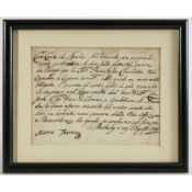 Erzherzogin Maria Theresia von Österreich - Dankesschreiben an Graf Spada