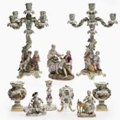 Konvolut Figürliches und Dekoratives 9 Teile - Meissen Ende 19./Anfang 20. Jahrhundert