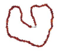 Bernstein Halskette mit Federringverschluss, natürliche Steine, Länge 59cm, Gewicht 18,6 Gramm