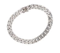 Herren Panzer Armband , FBM, Sterlingsilber 925/-, Länge 19,0 cm, Breite 7,9 mm, Gewicht 28 Gramm