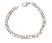 Panzer Armband mit Karabiner Verschluss, Sterlingsilber 925/- , Länge 21,0 cm, Breite 7mm, Gewicht