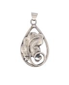 Anhänger C.B.H. ( Carl Brumberg Hansen CBH ) Dänemark, Silber 830/-, gestempelt auf der Öse, Länge