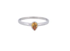 Schmaler Silber Ring mit einem braunen Stein, Sterlingsilber 925/-, Ringgröße 65, Gewicht 2,2 Gramm