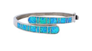 Armspange mit Opale, Sterlingsilber 925/-, 5,5 x 5,5 cm, Gewicht 19,8 Gramm
