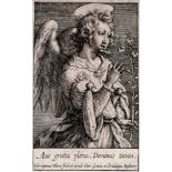 Hieronymus Wierix - Archangel Gabriel wit the Annunciation