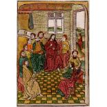 Master of Haarlem (1483-1486 Fl.) - Judas leaves Christ with apostles