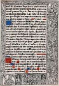 Book of Hours leaf with metal cuts - C.1500