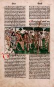 Josua, The hanging of Amonite Kings - Koberger Bible, 1483