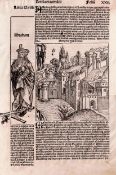 Nuremberg Chronicle - City of Cairo in Egypt / Sacrifice of Abraham - 1493