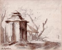 After Esaias van de Velde (1587-1630) - Dovecote signed Saftleven