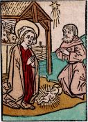 15thC. German woodcutter - Birth of Christ - 1482