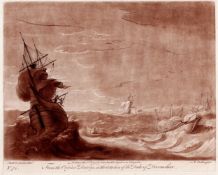 Claude Lorrain - Ship on a stormy sea, by Richard Earlom - 1777