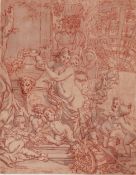 Red Chalk Drawing of a bacchanal, after Gerard de Lairesse (1640–1711)