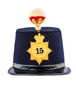 A VICTORIAN OFFICER'S 1861-69 PATTERN SHAKO OF THE 15TH FOOT