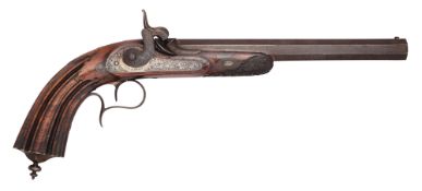 A FRENCH PERCUSSION TARGET PISTOL OF SMALL BORE SIGNED FNI P. KASTLI, MID-19TH CENTURY