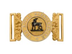 AN OFFICER'S WAISTBELT CLASP OF THE ROYAL WARWICKSHIRE REGIMENT