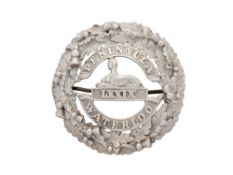 AN OFFICER'S WHITE-METAL PLAID BROOCH OF THE 79TH CAMERON HIGHLANDERS